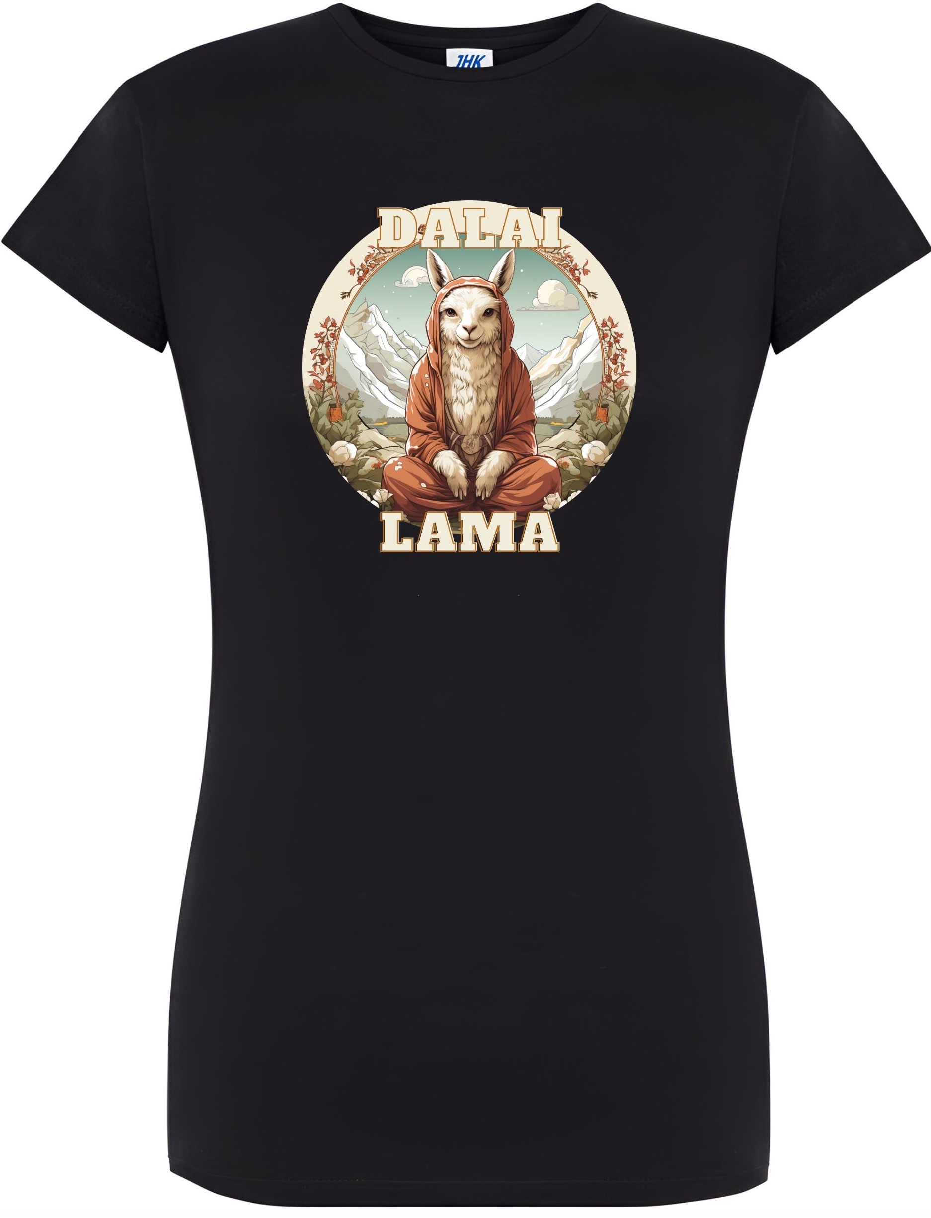 T-SHIRT DAMSKI LAMA BUDDYZM PREZENT ŚMIESZNA KOSZULKA CZARNA R-L A381