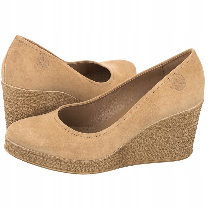 

Buty Damskie Czółenka Koturny Ryłko Beżowe 6I203_Y