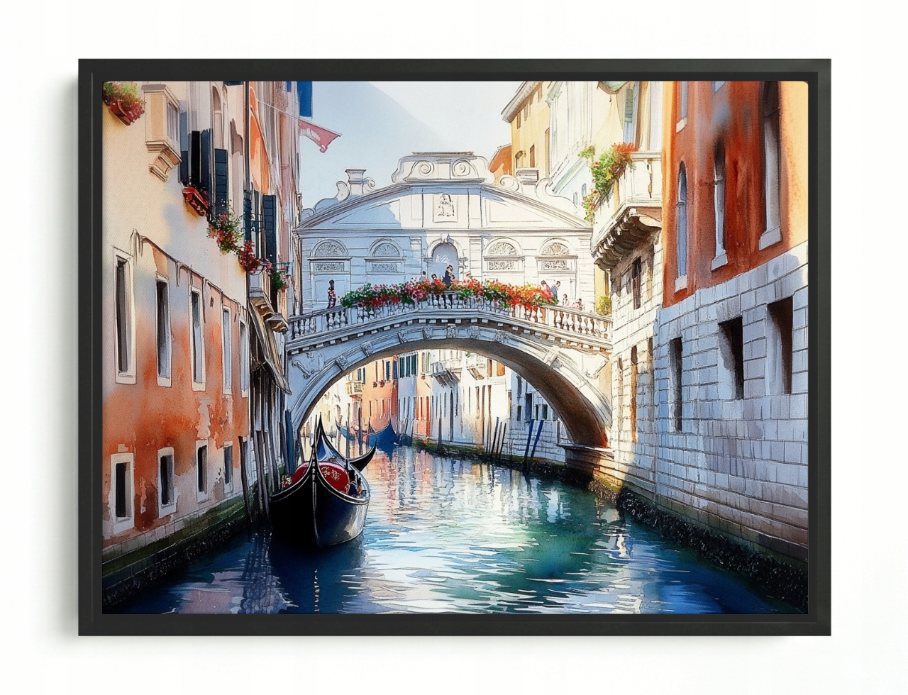 Obraz Rám American Box Město Itálie Benátky Most Gondola Kanál 80x60
