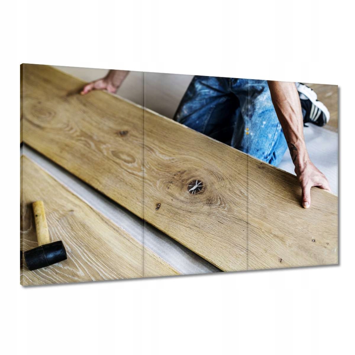 Obrazy 120x80 Montáž dřevěné podlahy