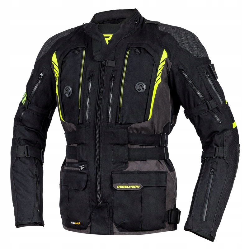 KURTKA TEKSTYL REBELHORN PATROL BLACK/F YEL XL