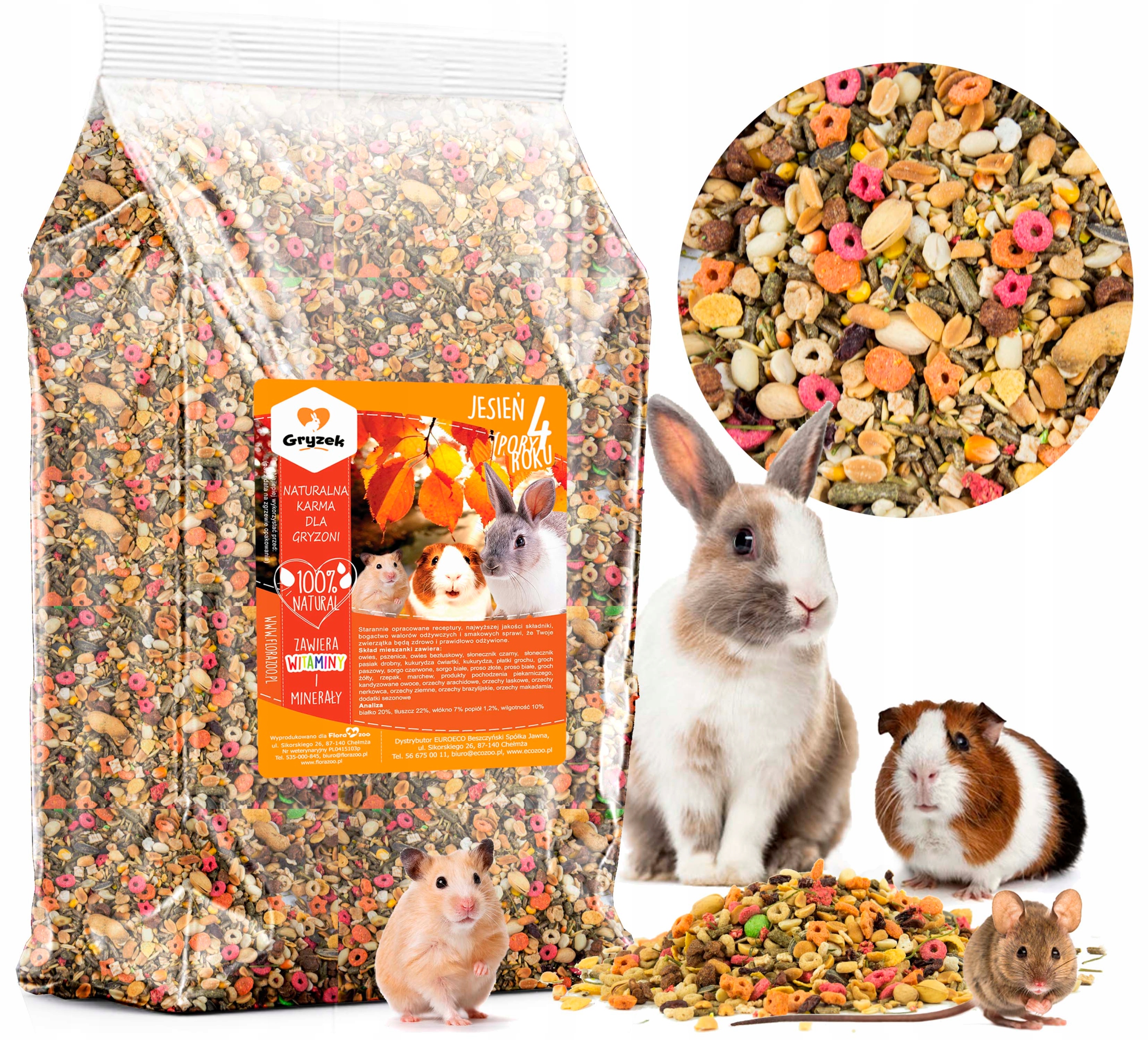 KARMA DLA GRYZONI KRÓLIKA CHOMIKA ŚWINKI JESIEŃ 20
