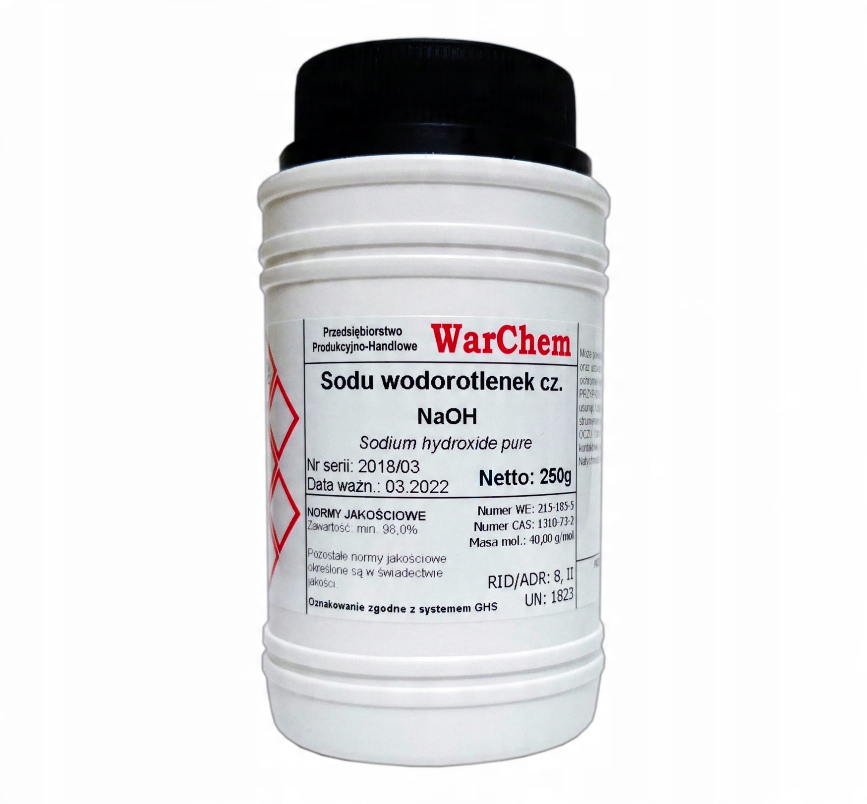 

Wodorotlenek Sodu czysty (soda Kaustyczna) 250g