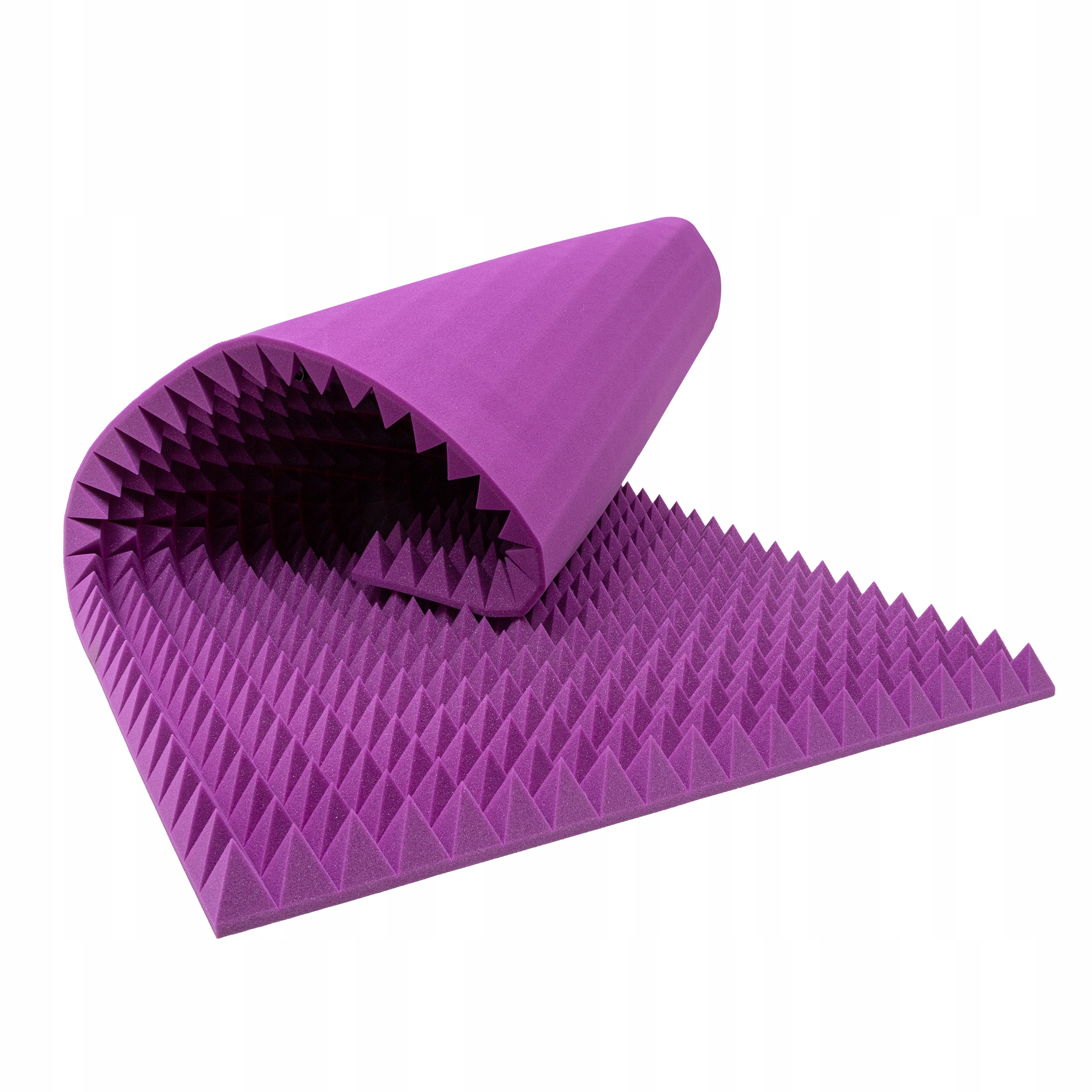 Akustická pěna panel 6 cm pyramida eliminující šum, stylová fialová