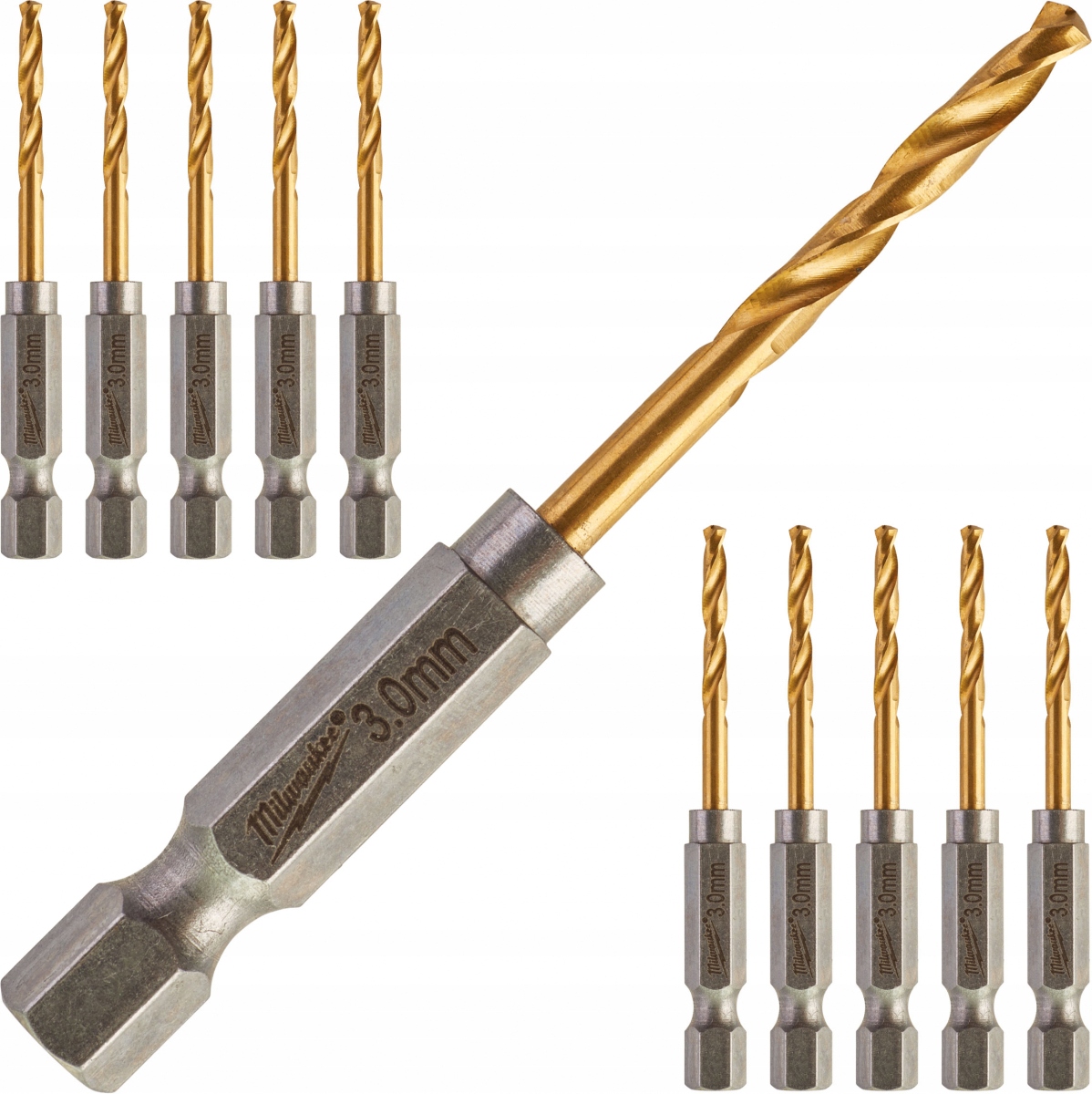 

10x Wiertło do metalu ShW Hss-g TiN Red Hex 3mmx65