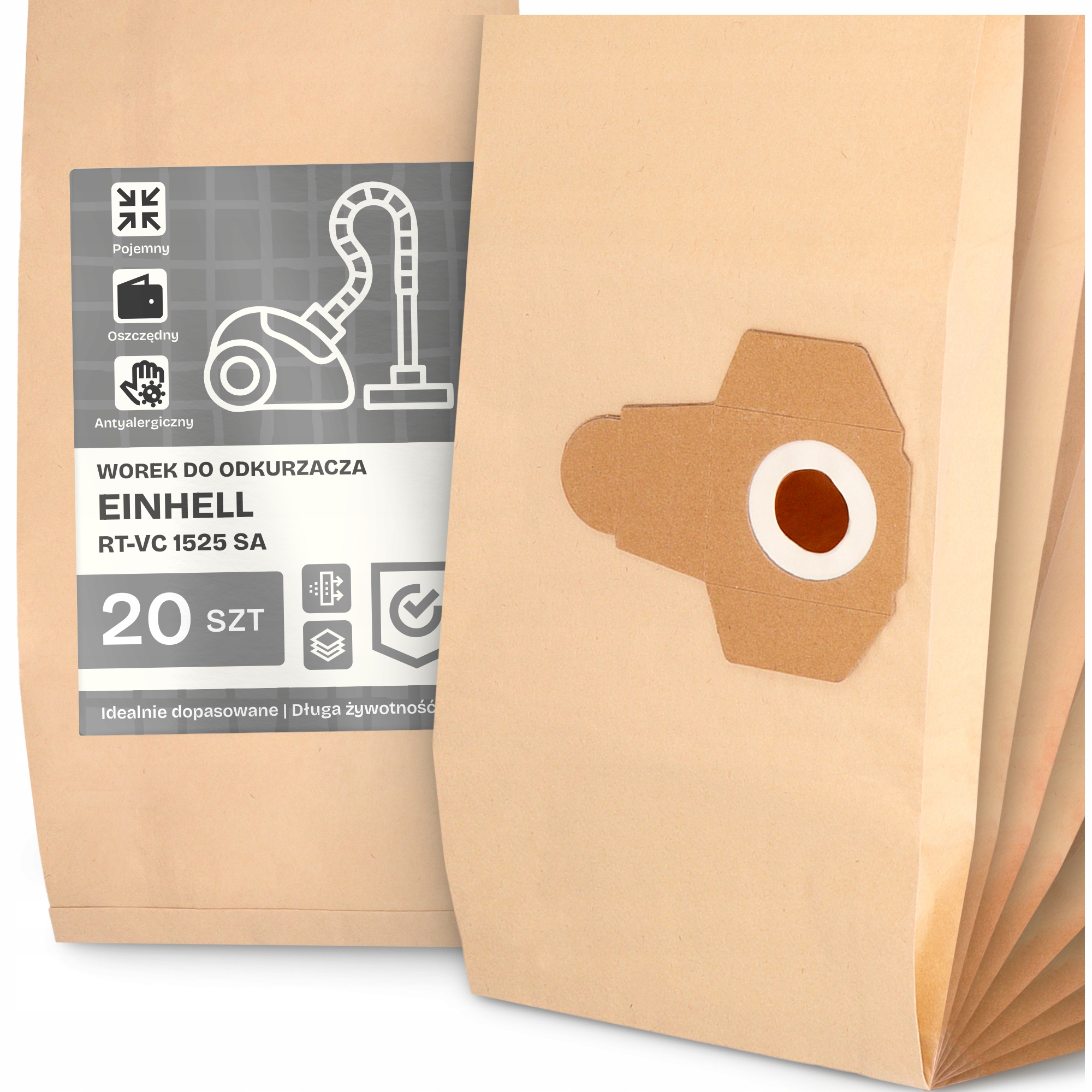 20 x Sáček Do Vysavače Einhell Rt-vc 1525 Sa Papírový Velký Silný Sáčky 2A