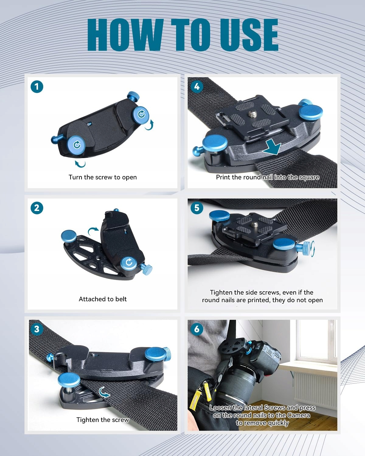 Klips Uchwyt Do Aparatu Na Plecak Aluminiowy 1 4 Cala Do GoPro GZW-Shop — miniatura 5