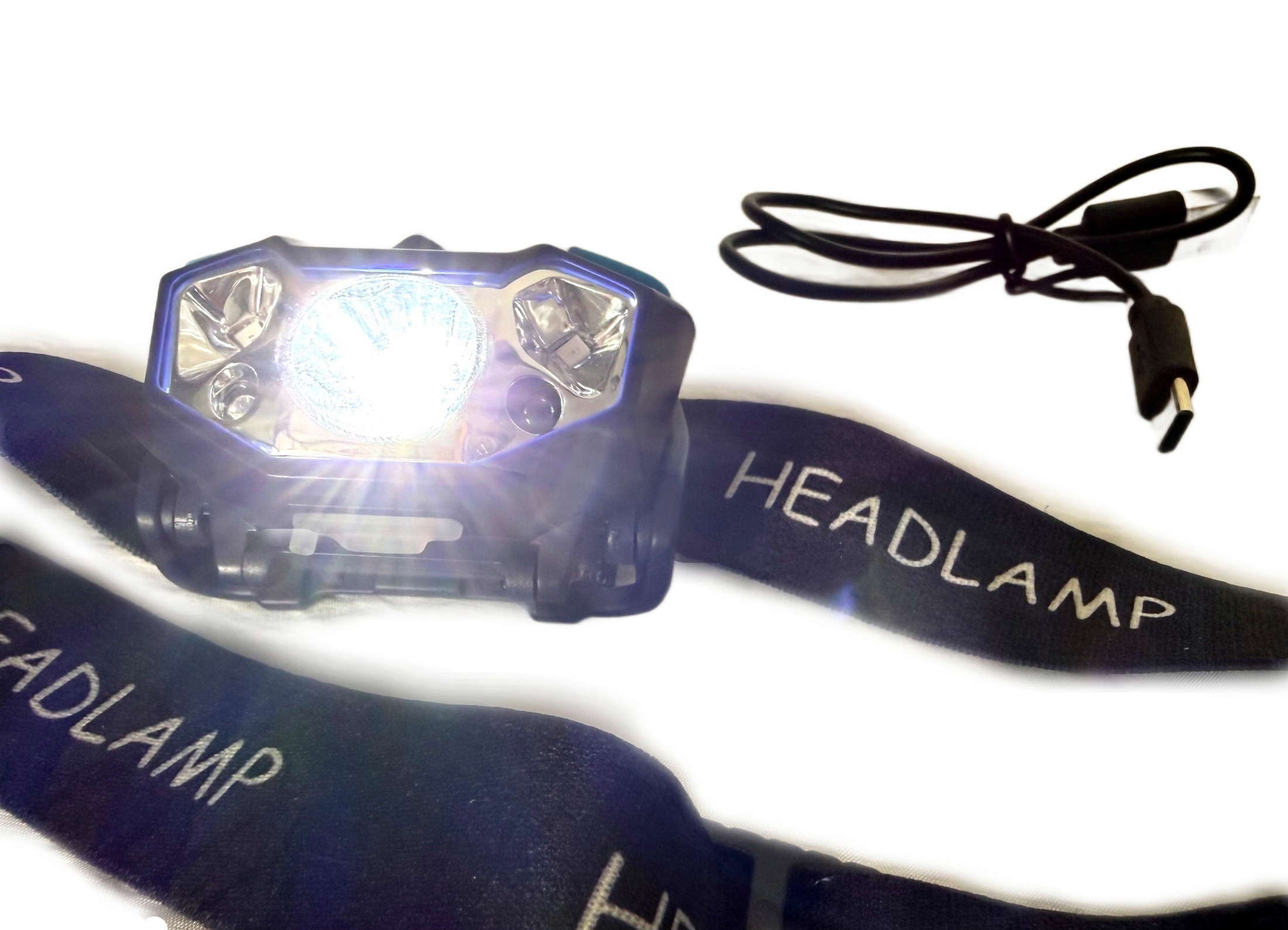 Latarka czołowa czołówka led Usb pod namiot na rower garaż serwis kemping