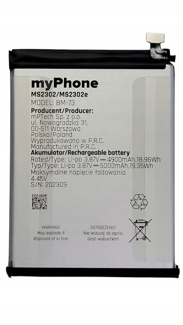Originální baterie pro myPhone N23 MS2302 MS2302e BM-73