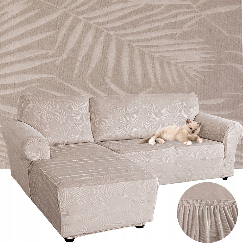 Potah Na Rohovou Pohovku Velur Palmové Listy Levý 2+2 Os Oeko Tex