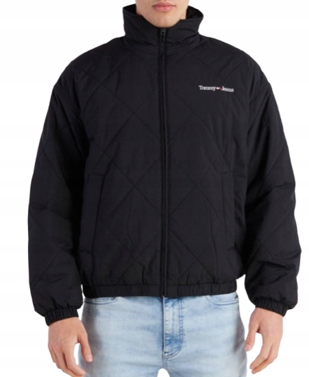 Tommy Jeans Černá Prošívaná Bunda S Logem A Zipem M K1K