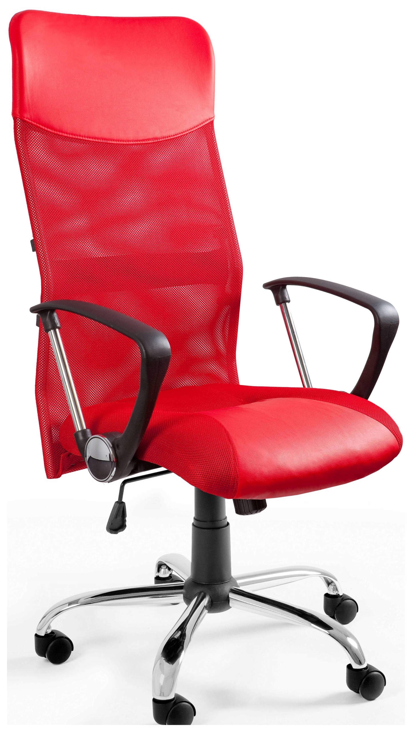 Krzesło Biurowe Viper Gaming Ergonomiczne Mesh Czerwone Fotel Biura Grania