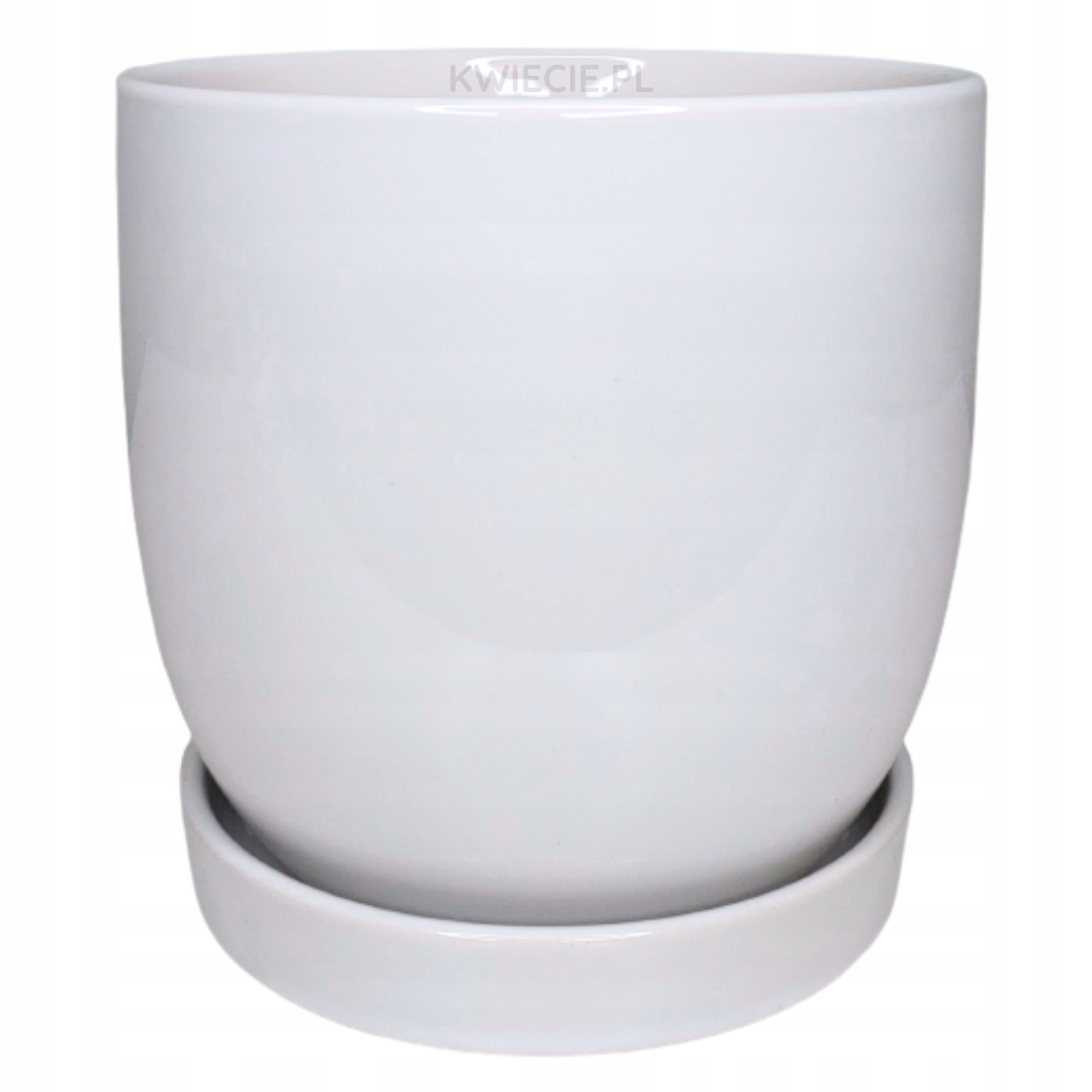 

Doniczka Ceramiczna z podstawką biała Ø 12 cm