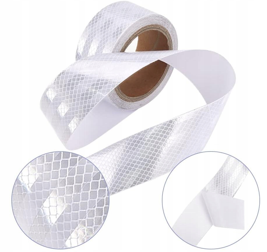 TAŚMA ODBLASKOWA NAKLEJKA FOLIA SREBRNA BIAŁA 5cm Marka Inna marka