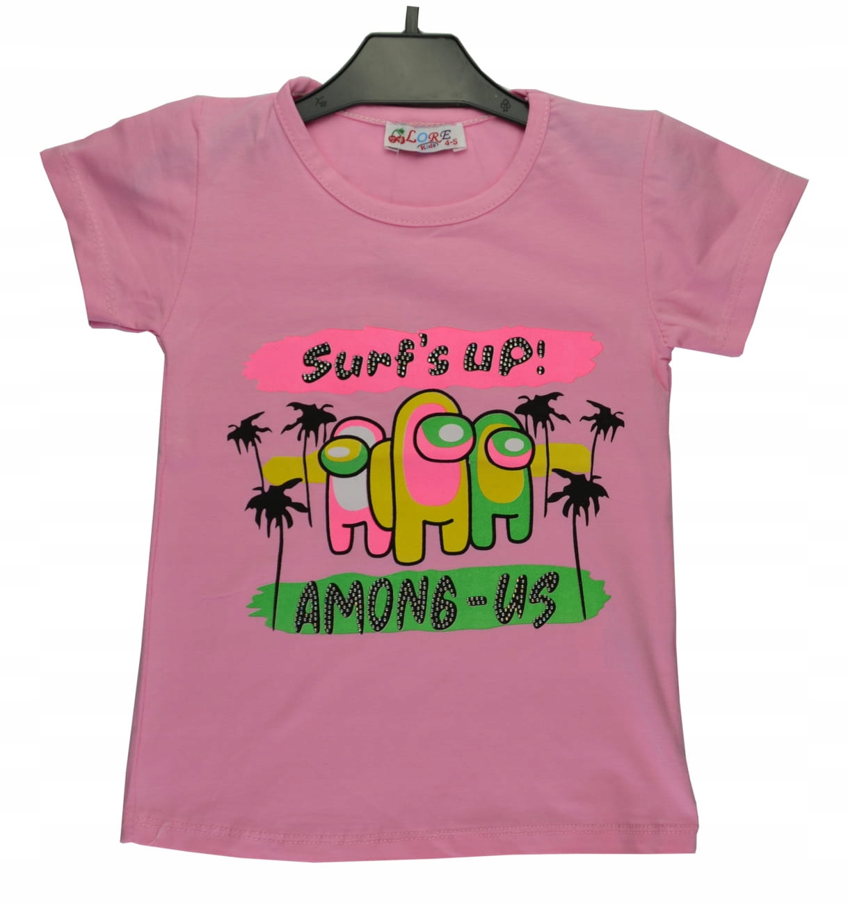 Bluzka dziecięca Surf's up różowa, bawełna rozmiar 104/110