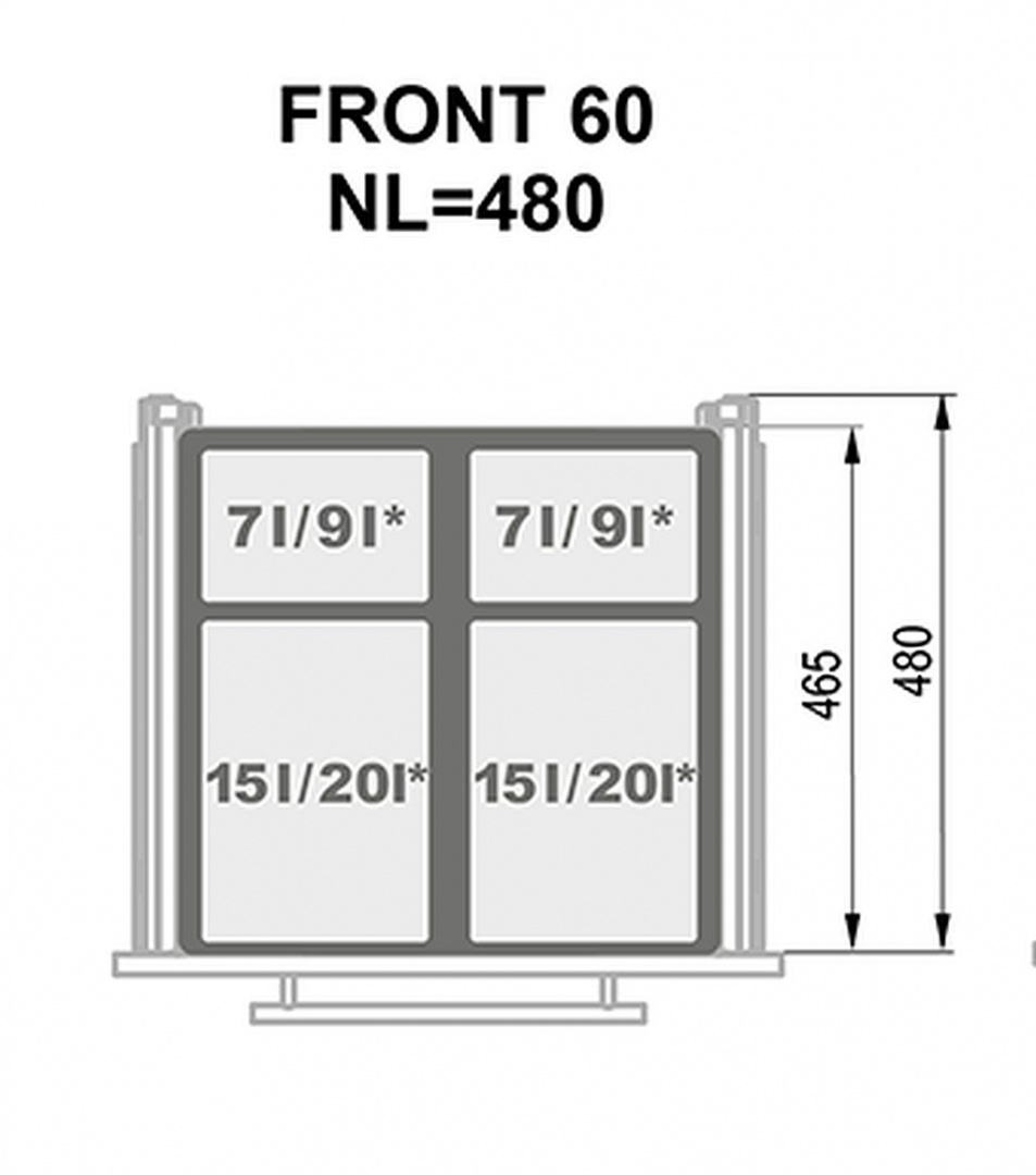REJS SEGREGO szuflada na odpady 60 h=425 L=480 Marka Rejs