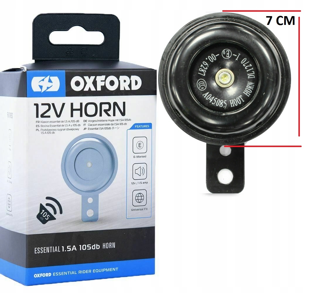

Klakson Sygnał Dźwiękowy 12V 105db Czarny 7cm