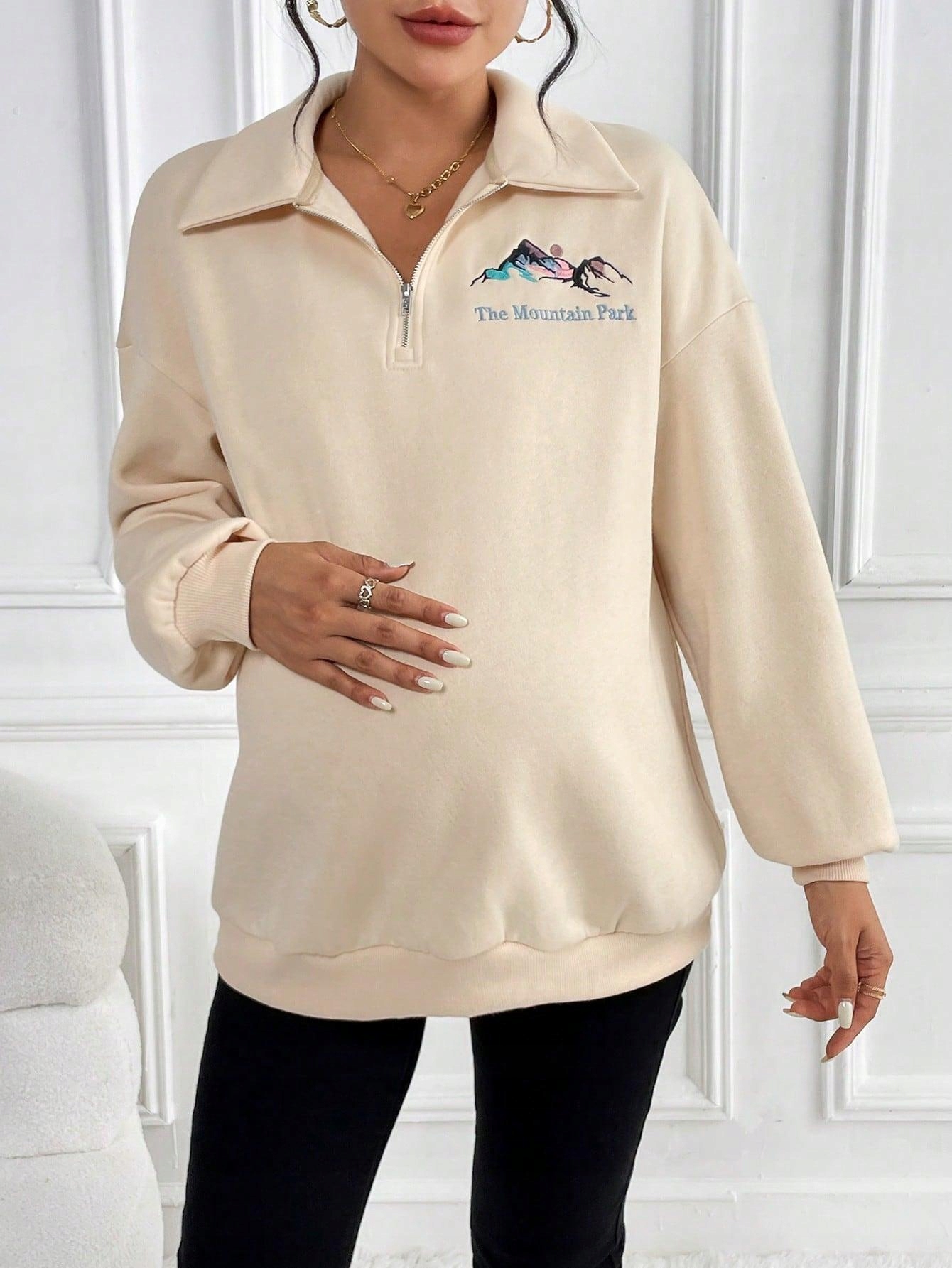 BEŻOWA BLUZA DŁUGI RĘKAW KOŁNIERZYK HAFT KLASYCZNA SHEIN 36 Marka Shein