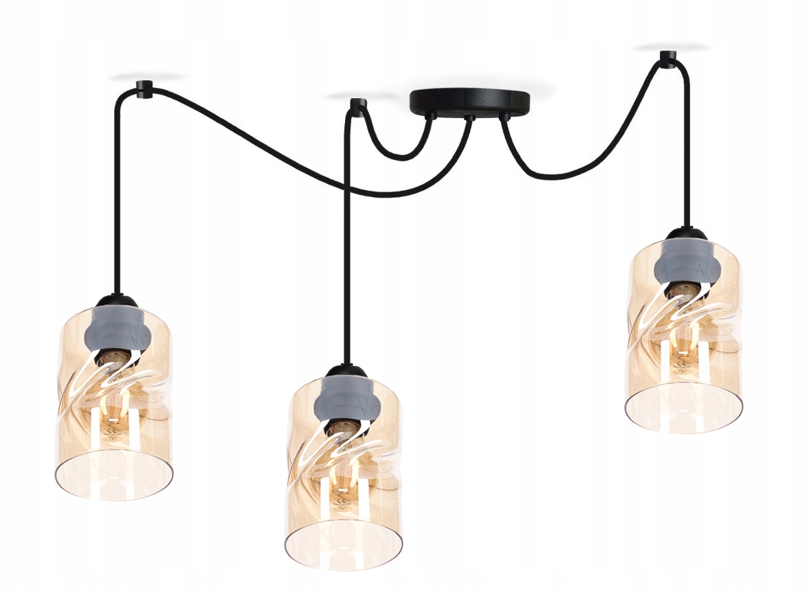 

Lampa Wisząca Pająk Loft 3 Szklana Nowoczesna Led