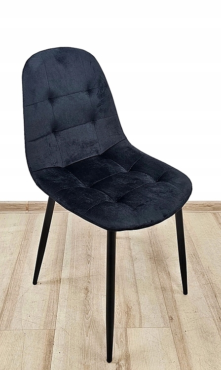 KRZESŁO TAPICEROWANE WELUROWE NOWOCZESNE SKANDYNAWSKIE LOFTOWE CZARNE Kod producenta K014C