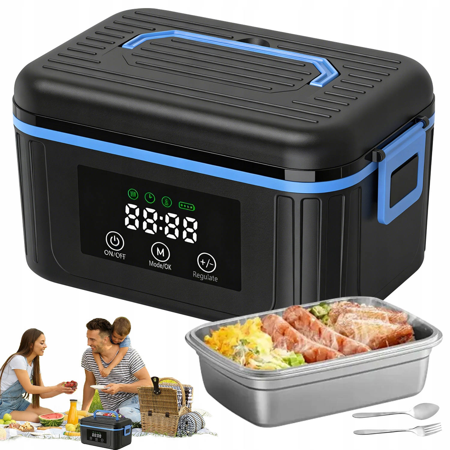 Ohřívaný Obědový Box Do Práce I Do Kanceláře 1.5 L S Termotaškou A Příborem