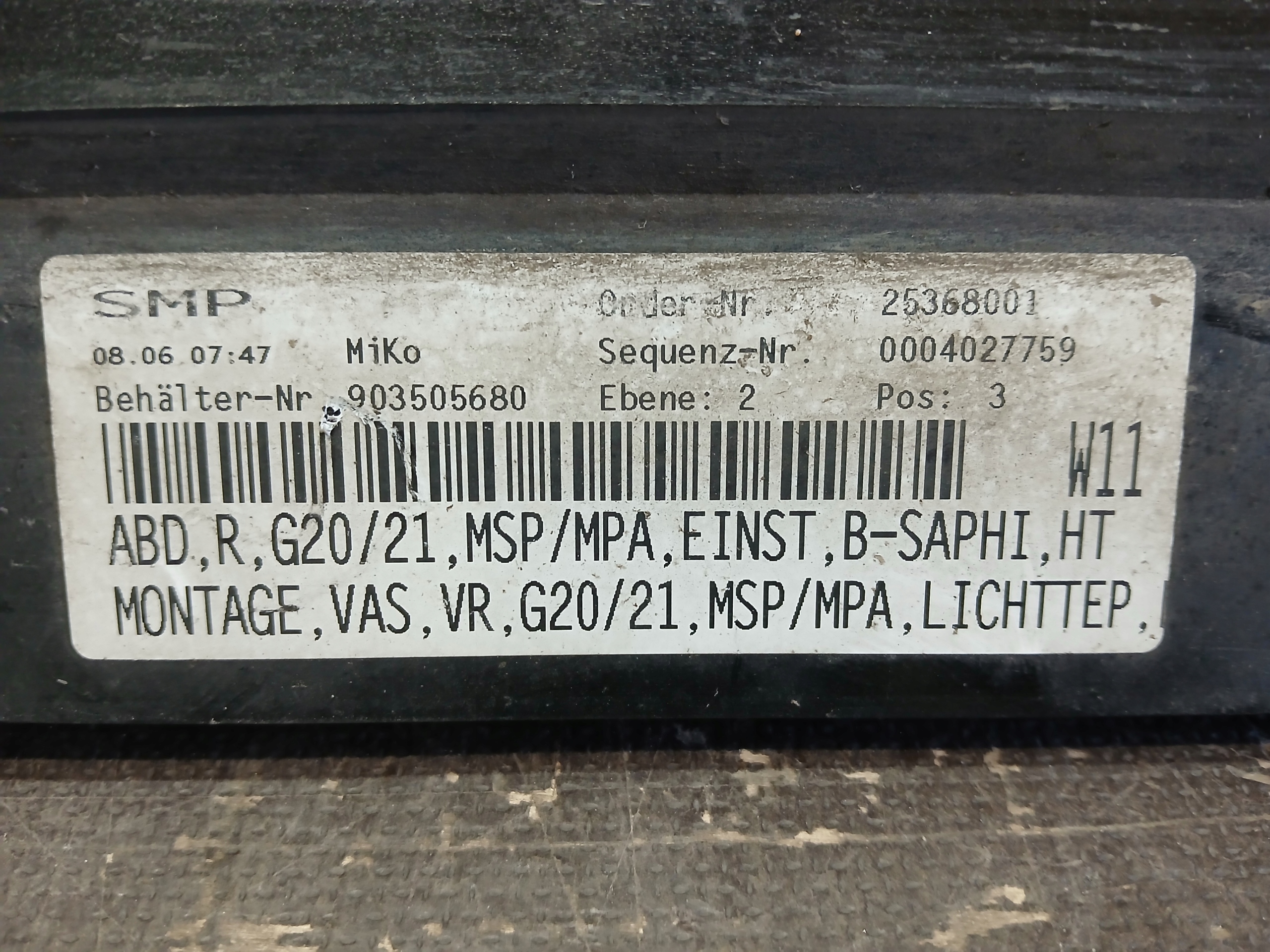 threshold moulding threshold cap right BMW 3 G20 G21 LIFT 25368001