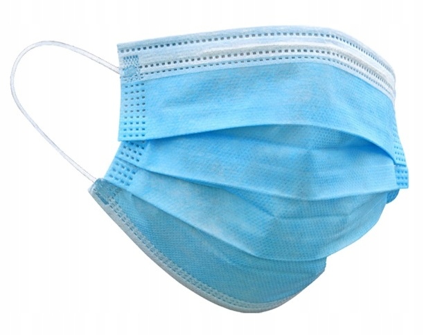 MASECZKA JEDNORAZOWA NA TWARZ NIEBIESKA 50 SZT