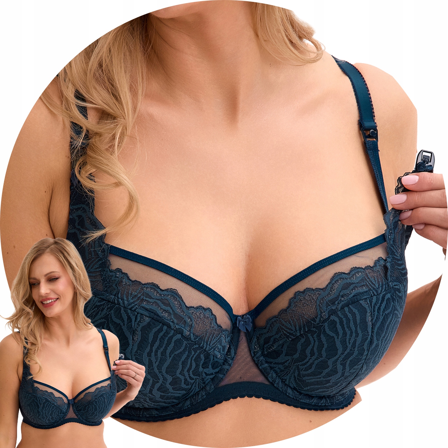 Gaia 1227 Mama tyrkysová Podprsenka na kojení polovyztužená 85F