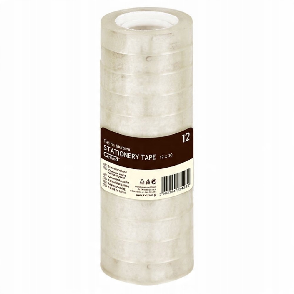 

Taśma Klejąca Biurowa 12mm x 30m Bezbarwna 12szt
