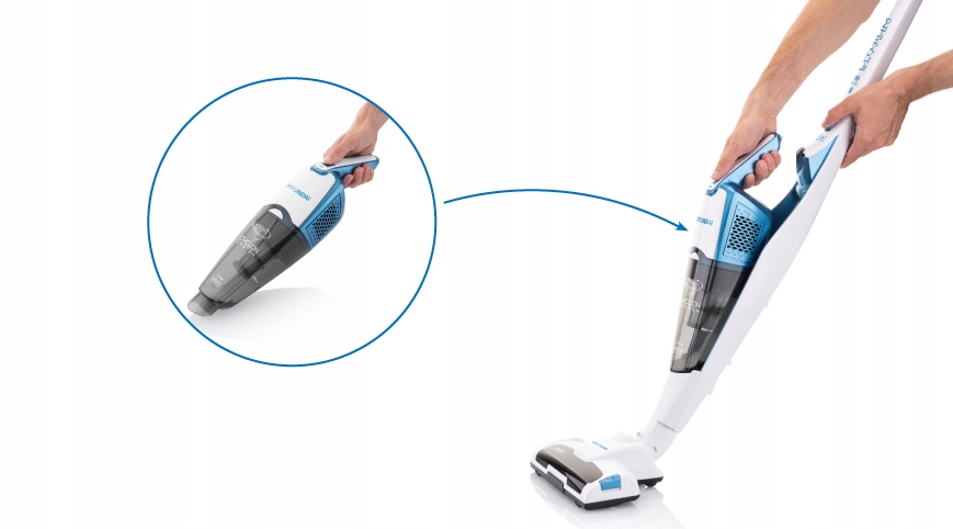 ODKURZACZ RĘCZNY PIONOWY BEZPRZEWODOWY TURBOSZCZOTKA CYKLONOWY HYUNDAI 914 Model VC914