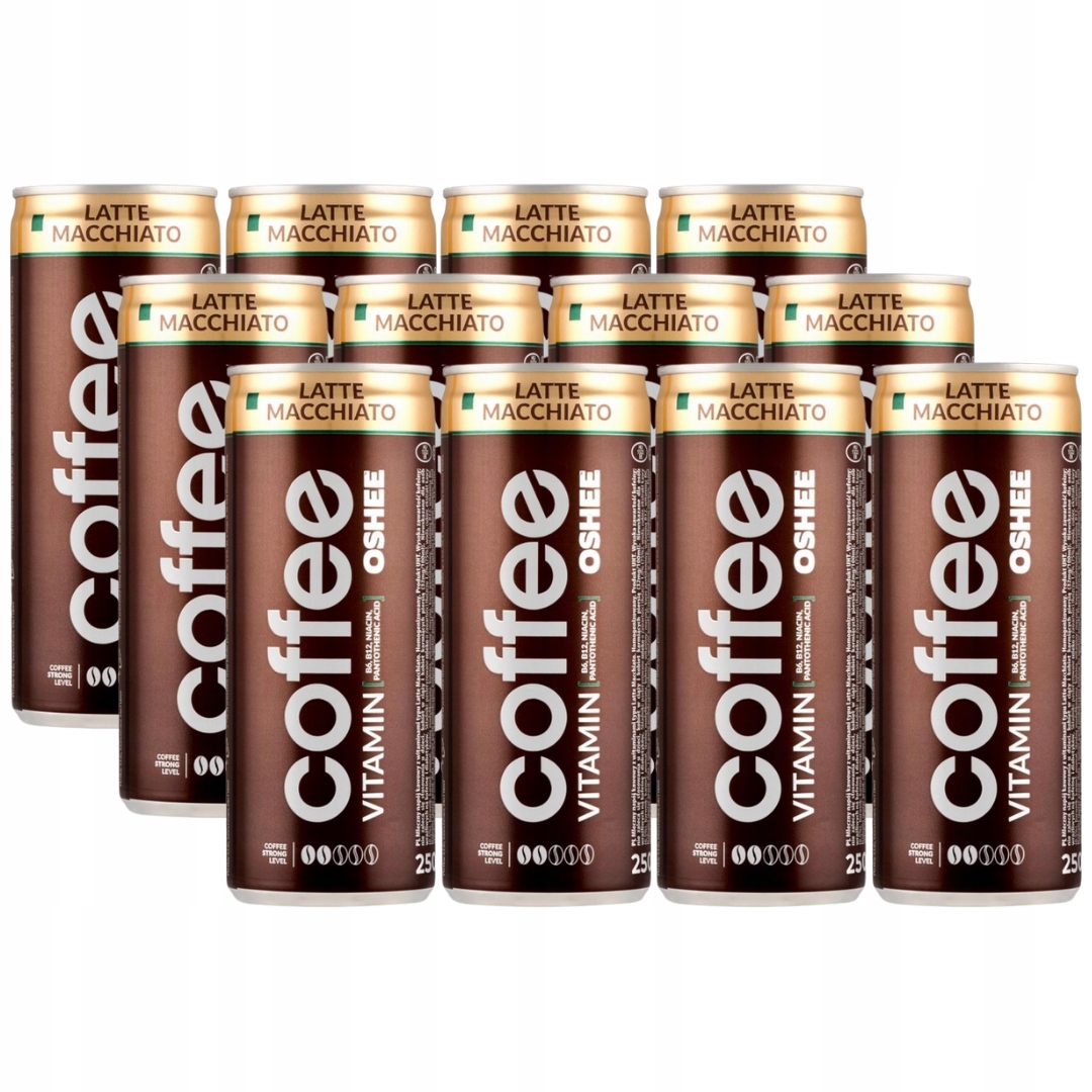 Levně Oshee Coffee Latte Macchiatto Mléčný kávový nápoj 250 ml x 12 kusů