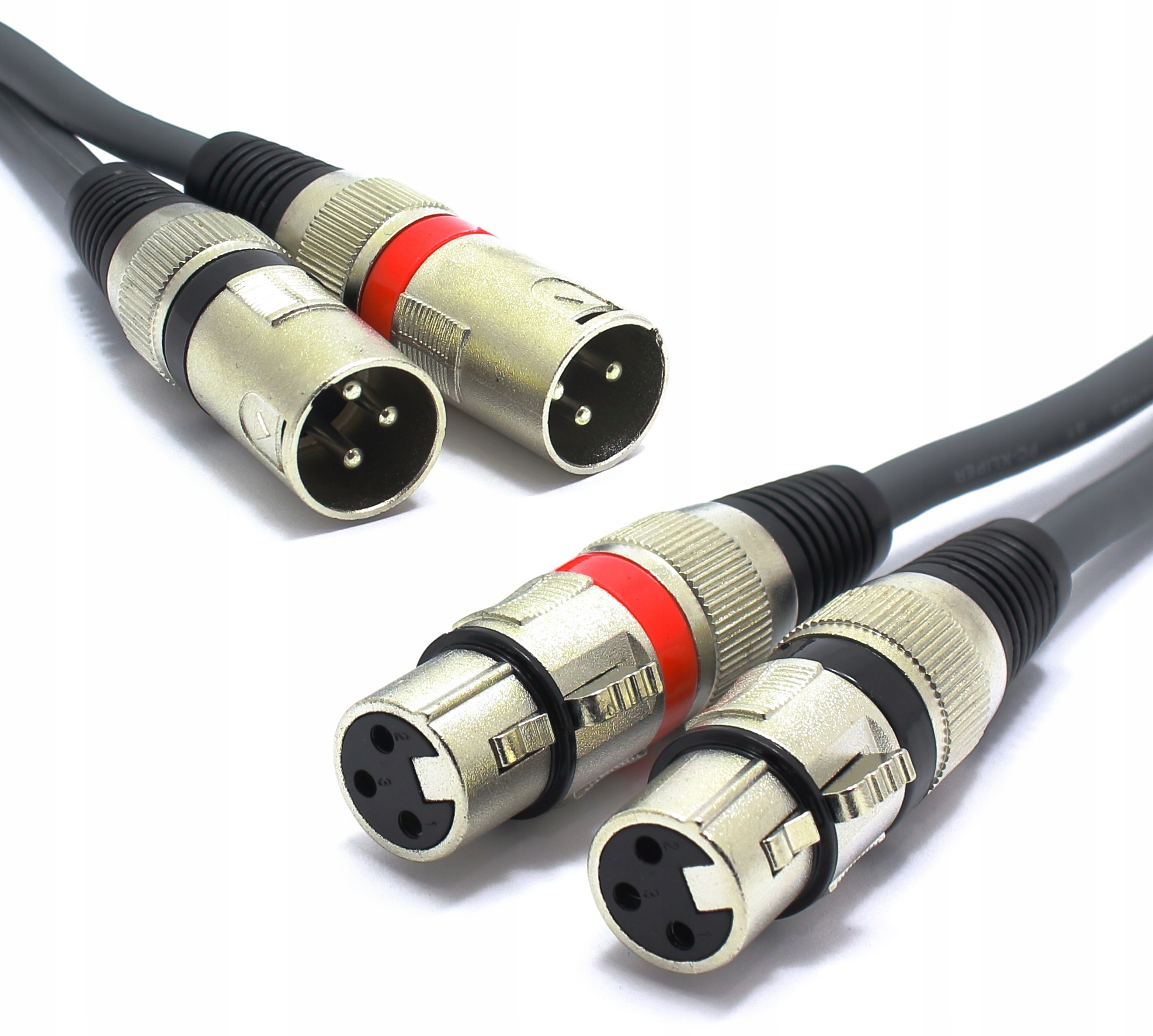 Kabel 2X Xlr Męski 2X Gniazdo Xlr Vitalco 3M Wtyk Męski Żeński Podwójny