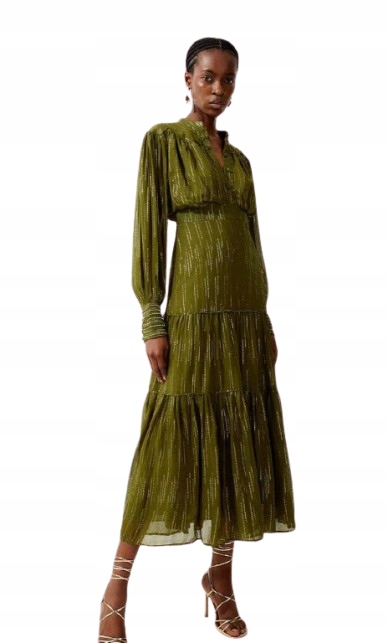 Karen Millen Šaty Zelená Lichoběžníková 36 Y1X