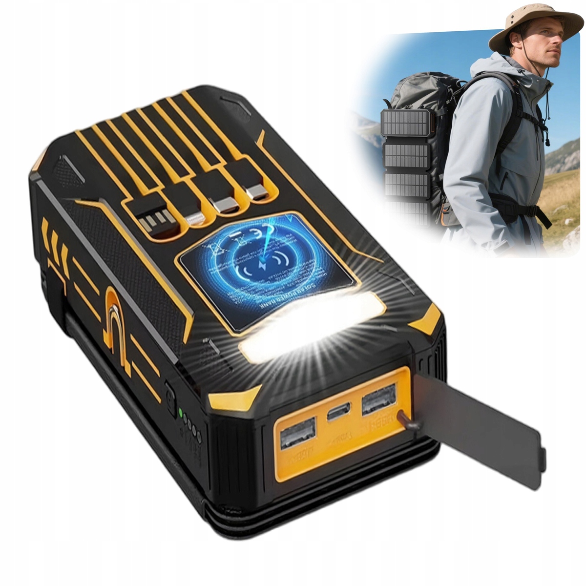 Power bank Solarny 27000 mAh w Porty Usb Ładowanie