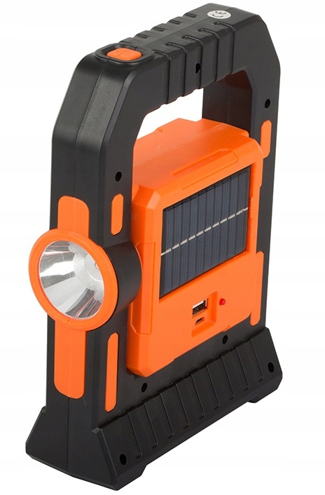 LAMPKA AKUMULATOROWA LED 3W LATARKA COB KEMPING BIWAK PANEL SŁONECZNY USB Moc 3 W