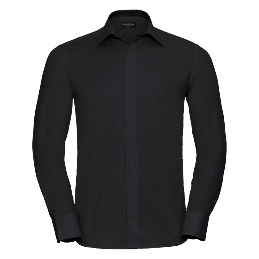 Pánská košile s dlouhým rukávem Oxford Černá vel. 4XL19,5