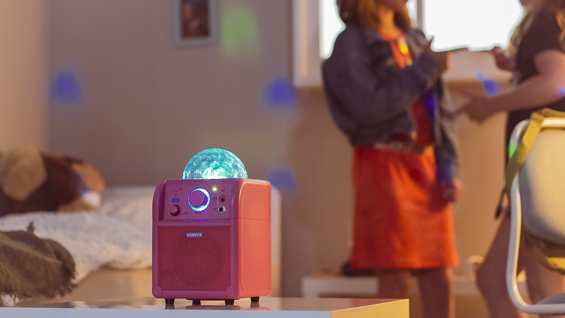 GŁOŚNIK karaoke LED RGB BT 50W bateria+ mikrofon Marka Vonyx