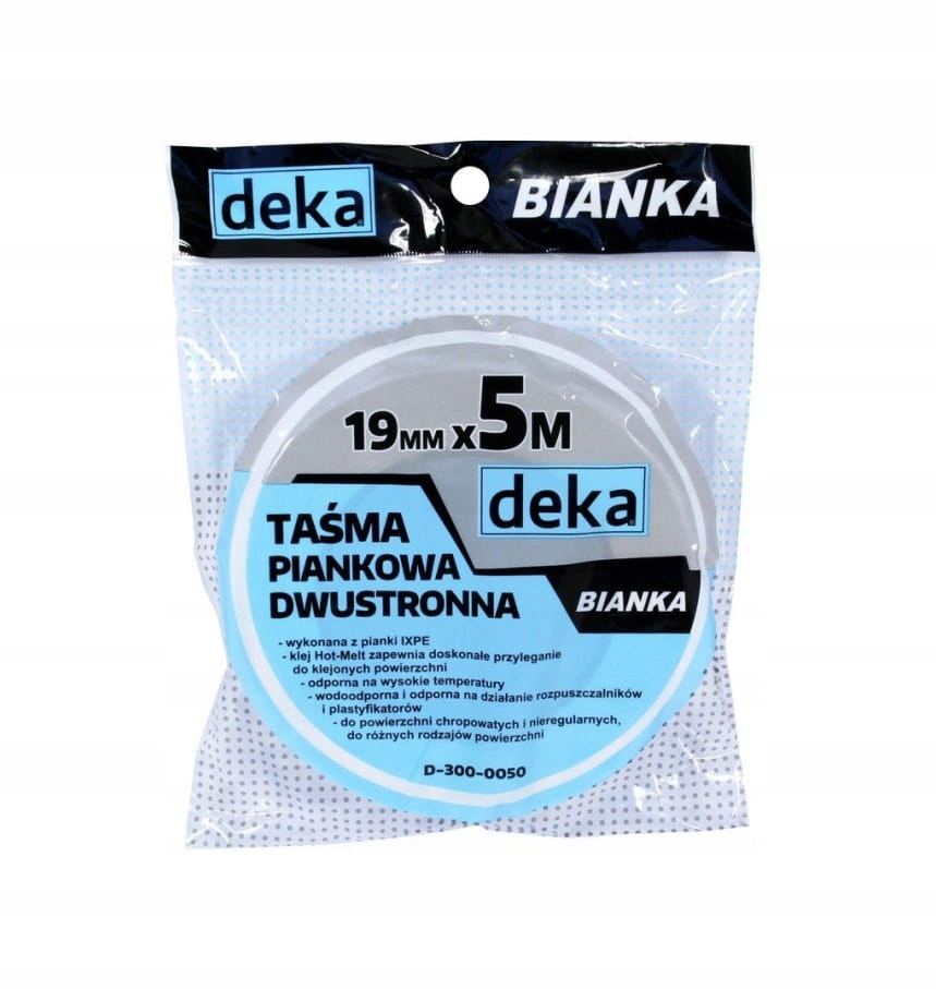 Taśma dwustronna piankowa 19mm/5m - Biała