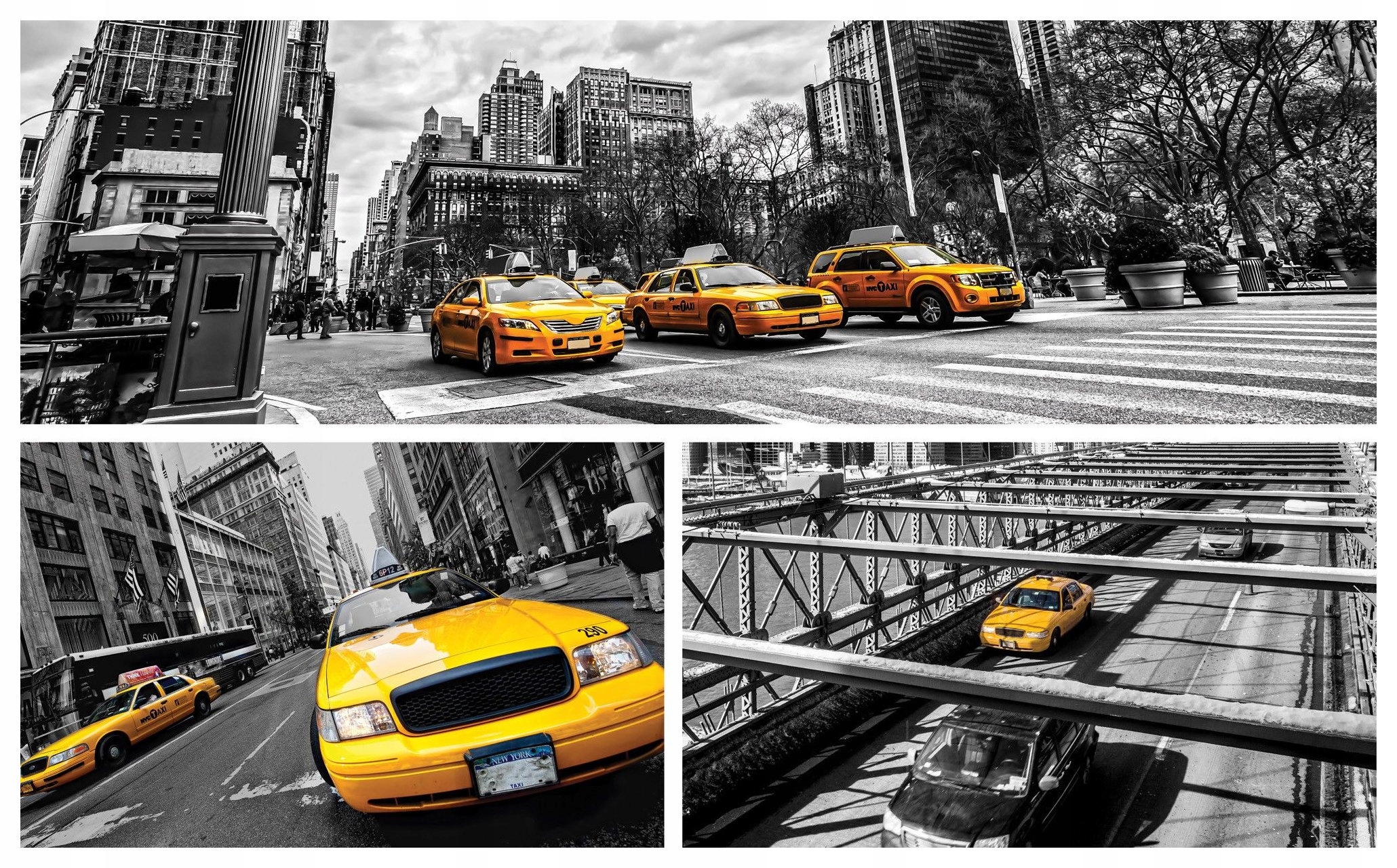 Fototapeta Žluté taxíky New York mrakodrapy loft styl 368x254 lepidlo