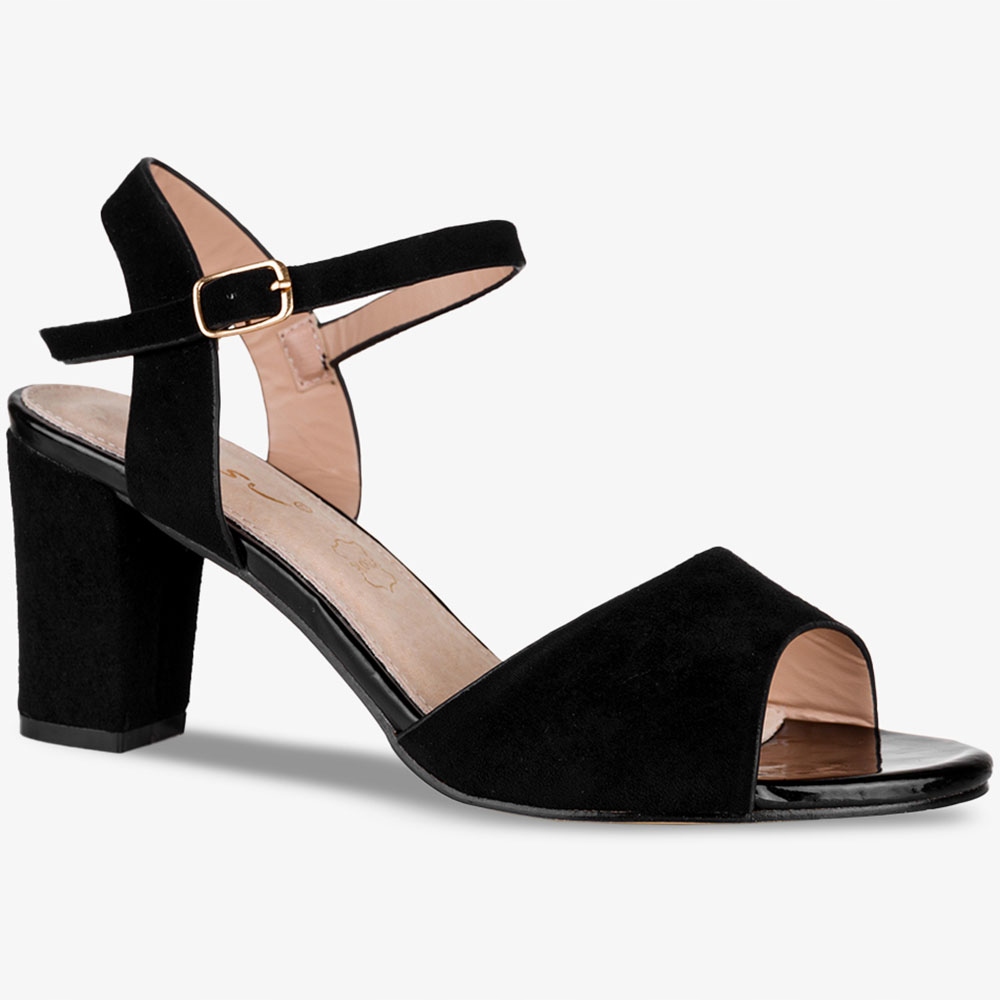 SANDAŁY DAMSKIE NA OBCASIE SŁUPKU WKŁADKA SKÓRA 36 Rozmiar 36