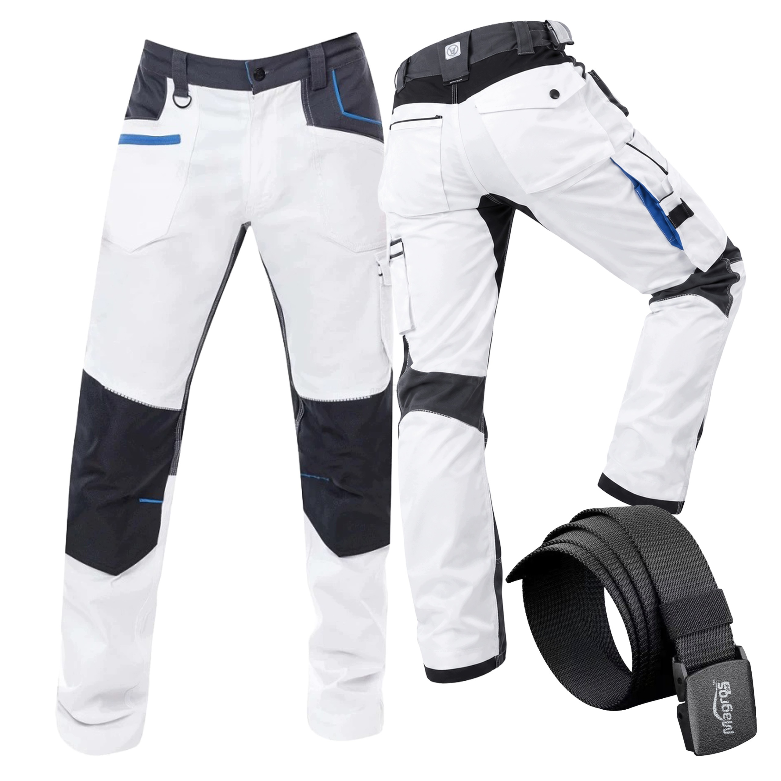 Pracovní kalhoty do pasu Bozp Pánské Elastické Slim Bílé Ardon 4Xstretch 62
