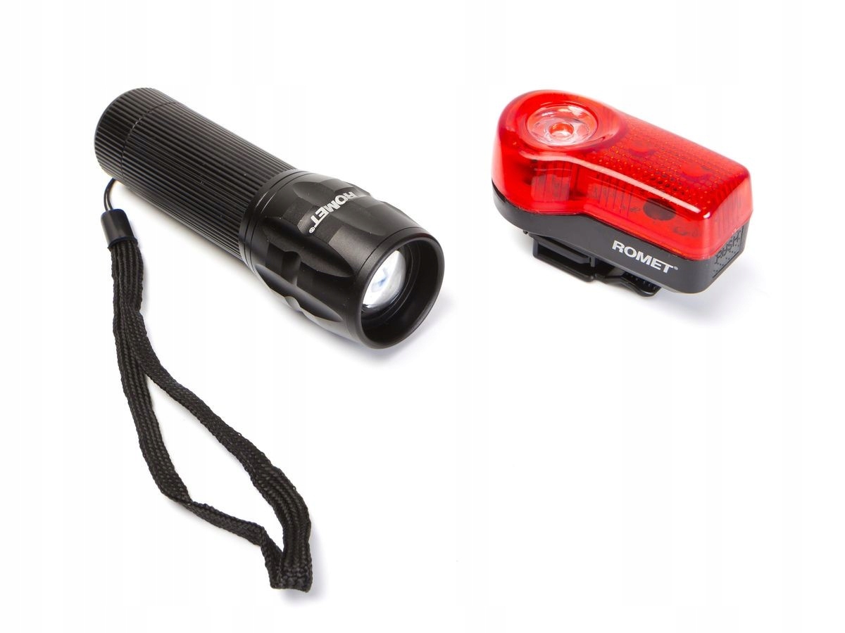 ZESTAW LAMP ROWEROWYCH PRZÓD TYŁ NA BATERIE ROMET EAN (GTIN) 5907782764111