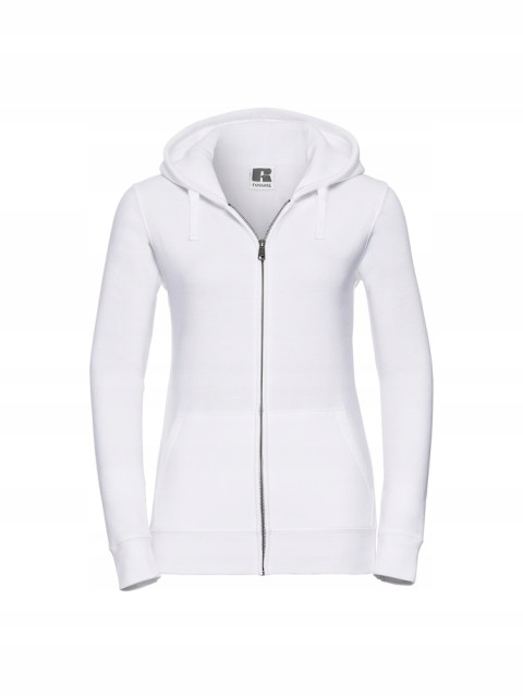 Dámská mikina Authentic s kapucí rozepínací Russell Bílá M