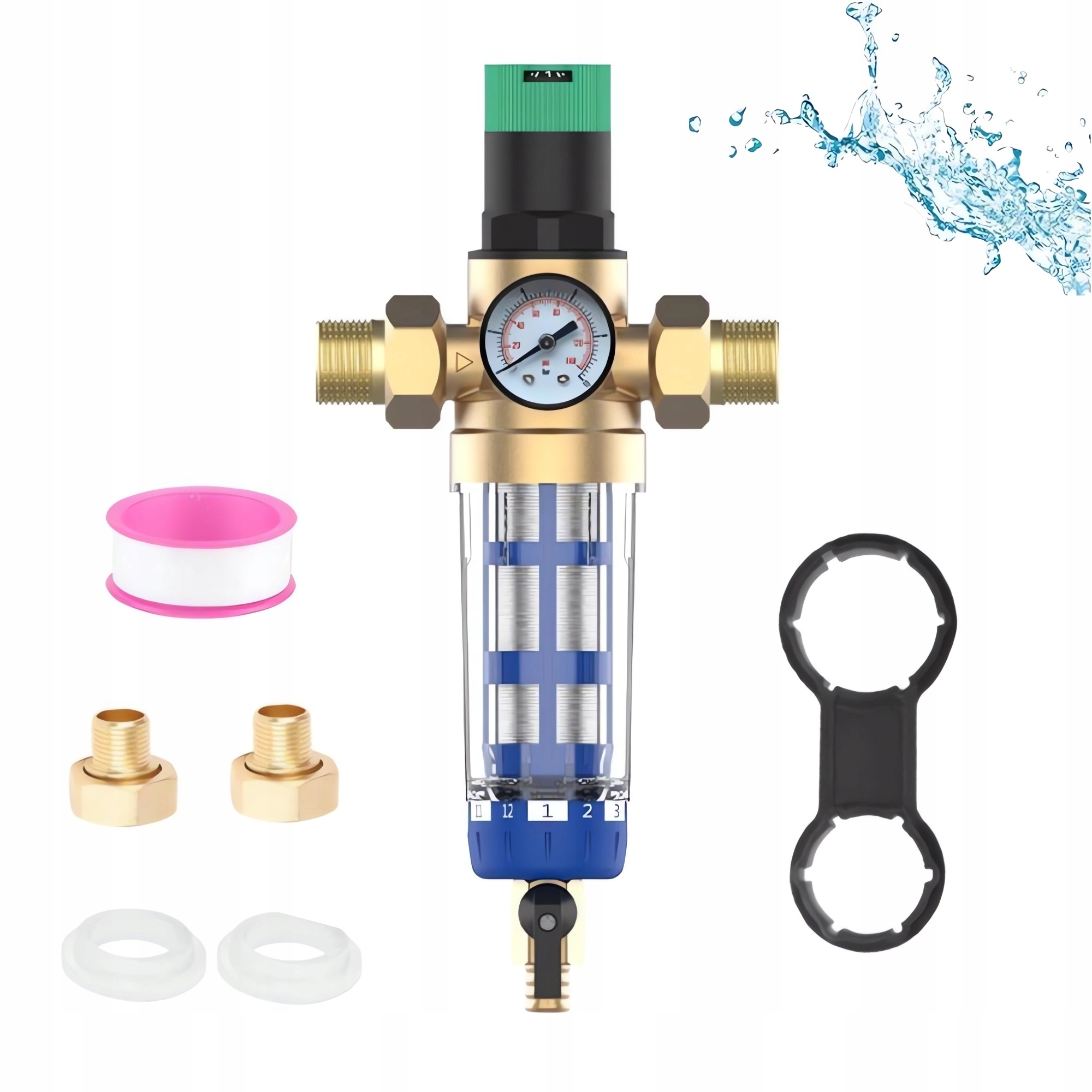 Pressure Reducer 3/4" With Filter Manometer Scale BRASS - View #3