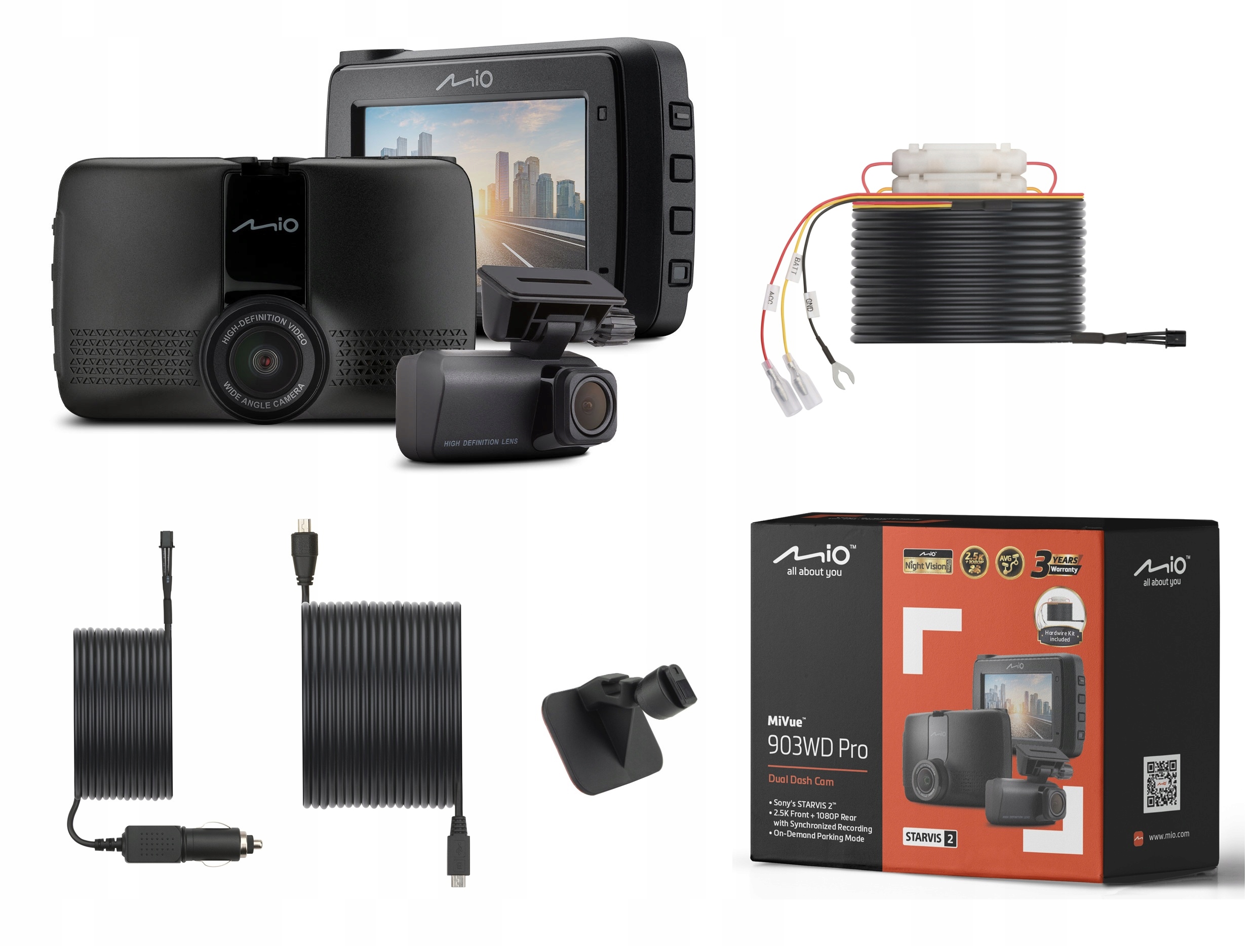 Rejestrator Trasy Mio MiVue 903WD Pro Dual Przód+tył Hdr Starvis 2