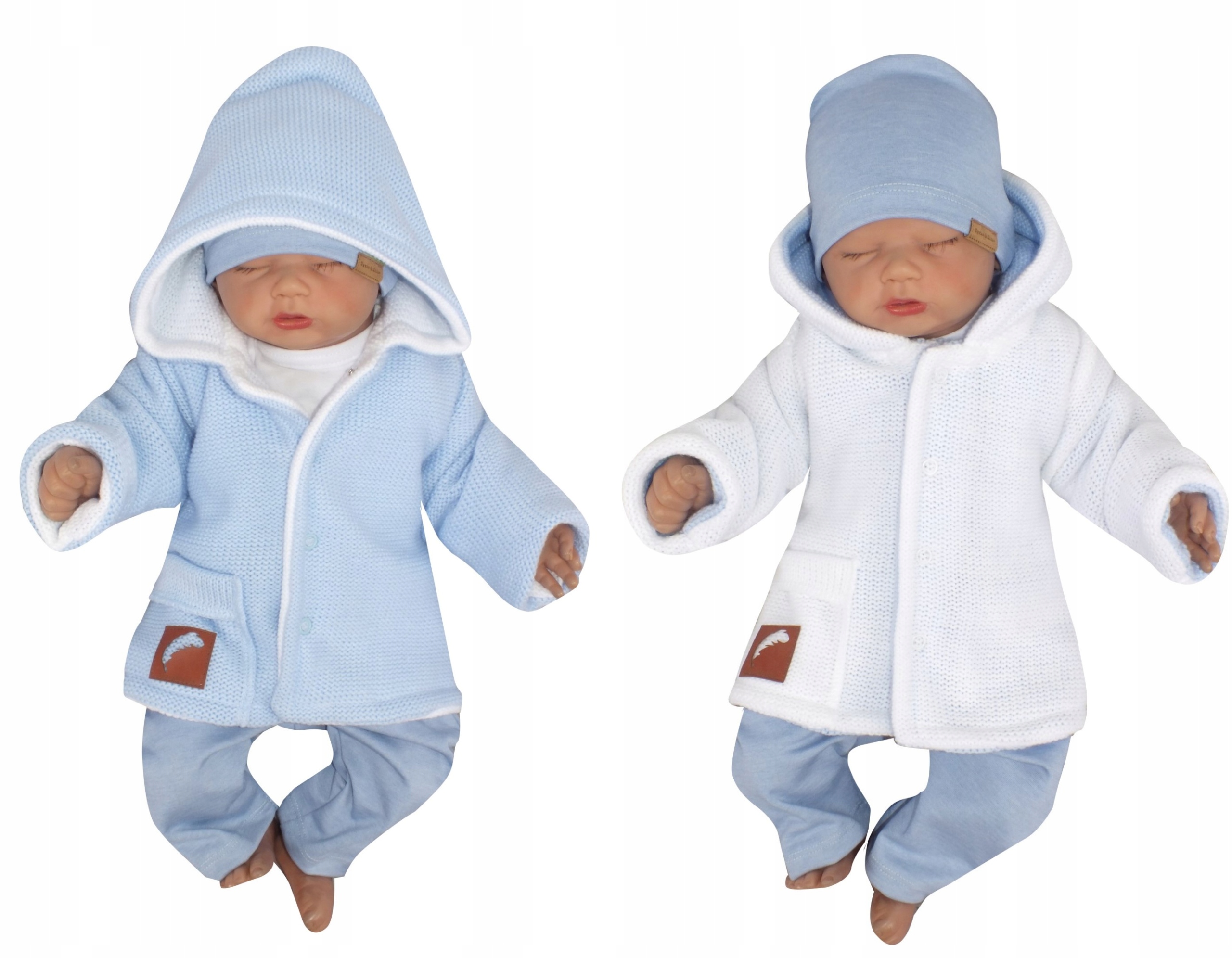 

Włóczkowa kurtka dwustronna 80 niebieska+biała