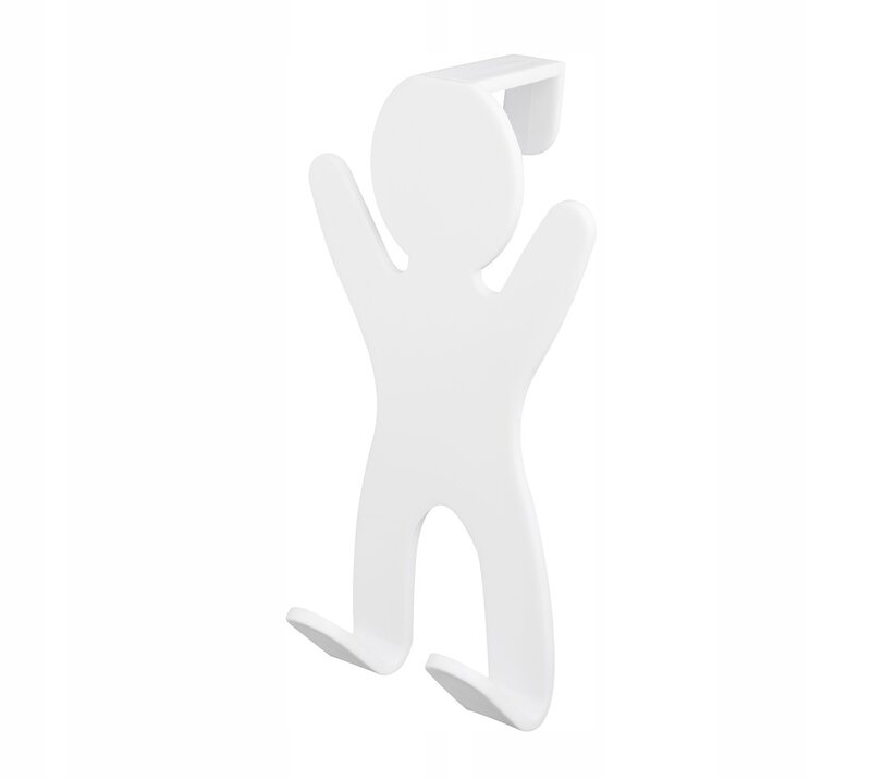 Wieszak podwójny LUDZIK na drzwi biały