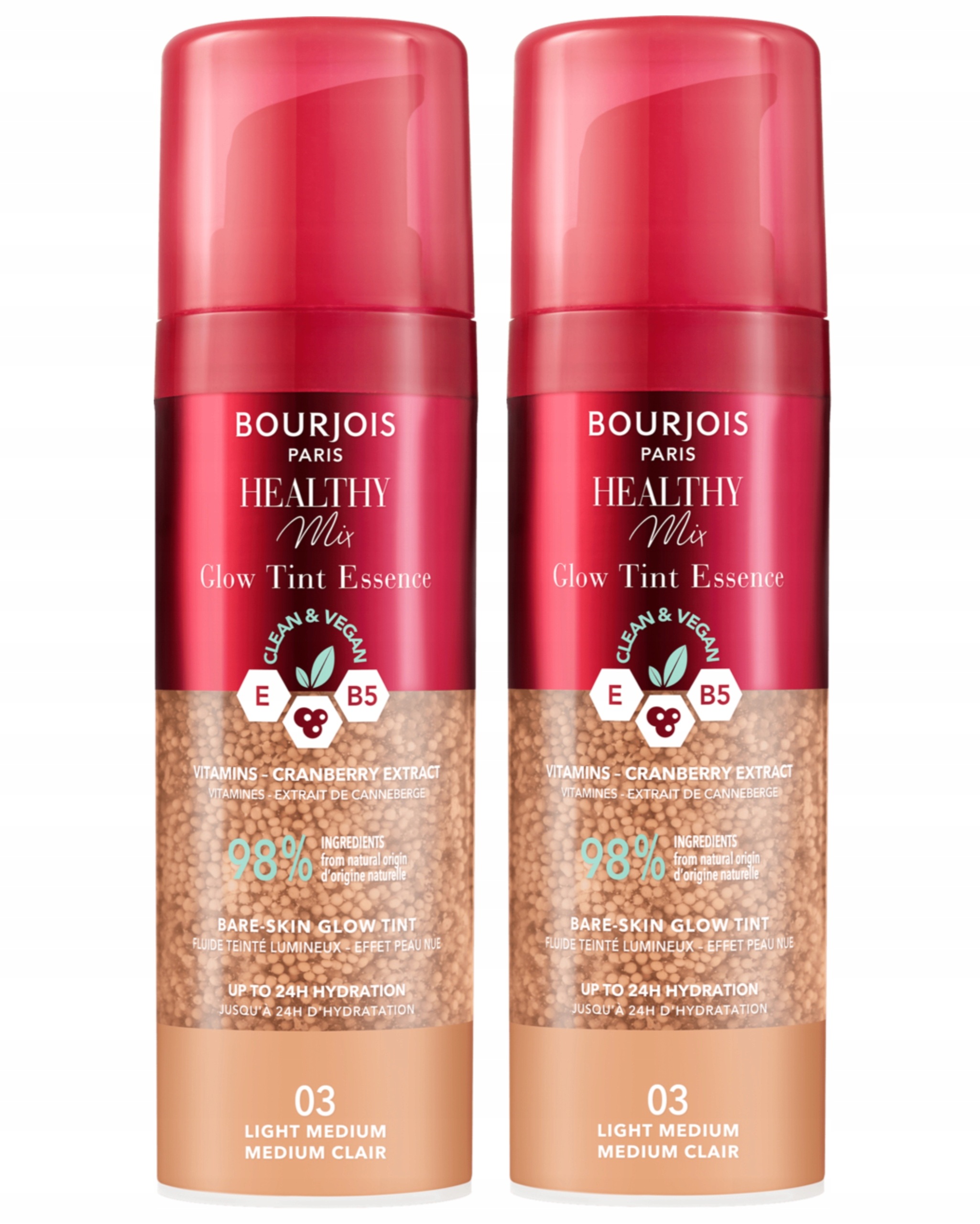 2 x Healthy Mix Esence na obličej Tint 03 Light Medium Lesk Cery Bourjois