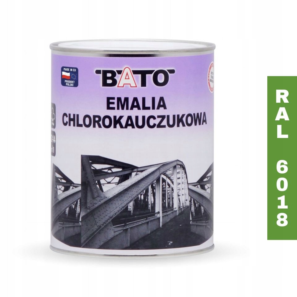 Chlorokaučukový smalt Barva na kov Bato Ral 6018 Zelená 0,8L