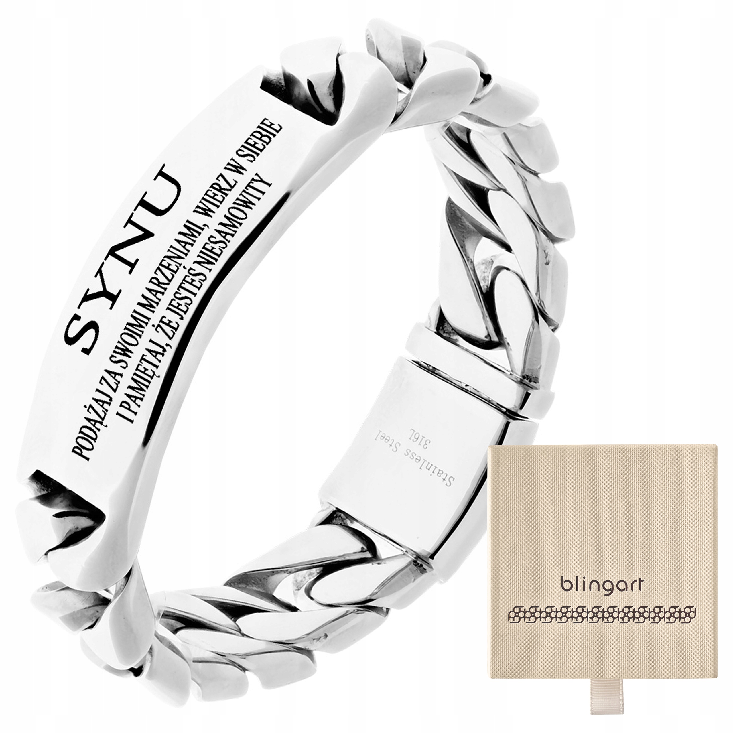 Pánský náramek pro syna gravírování Dárek k Den dětí 130 g Blingart